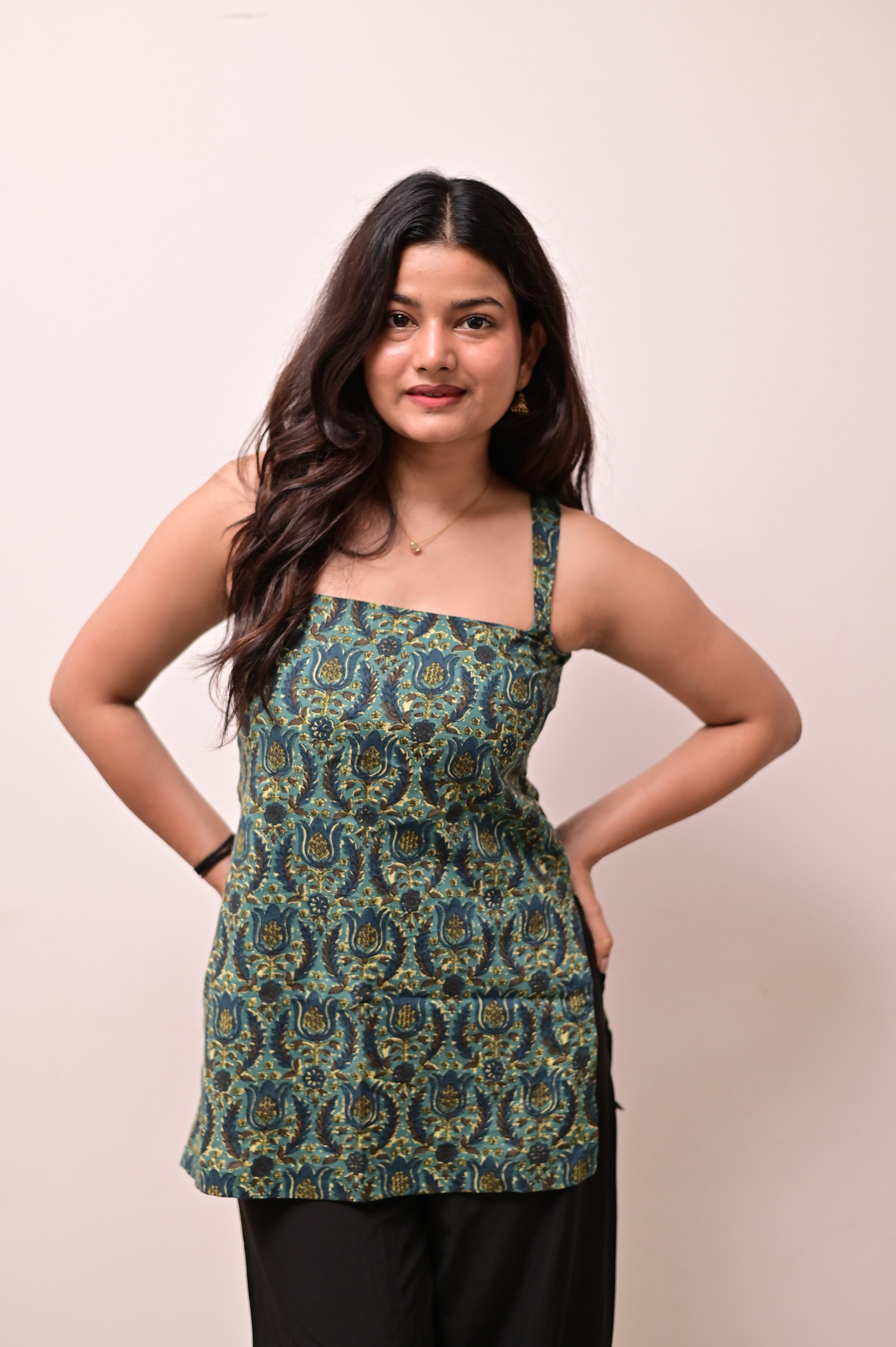Peacock Green Short Kurti