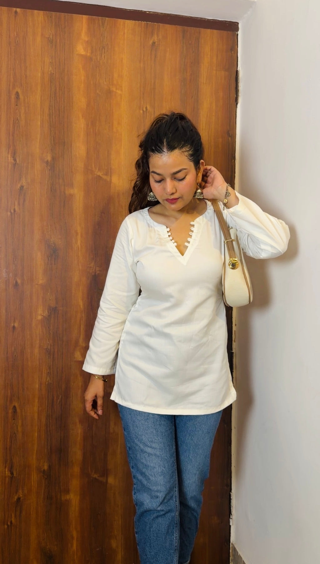 Reena Glace Cotton Short Kurti