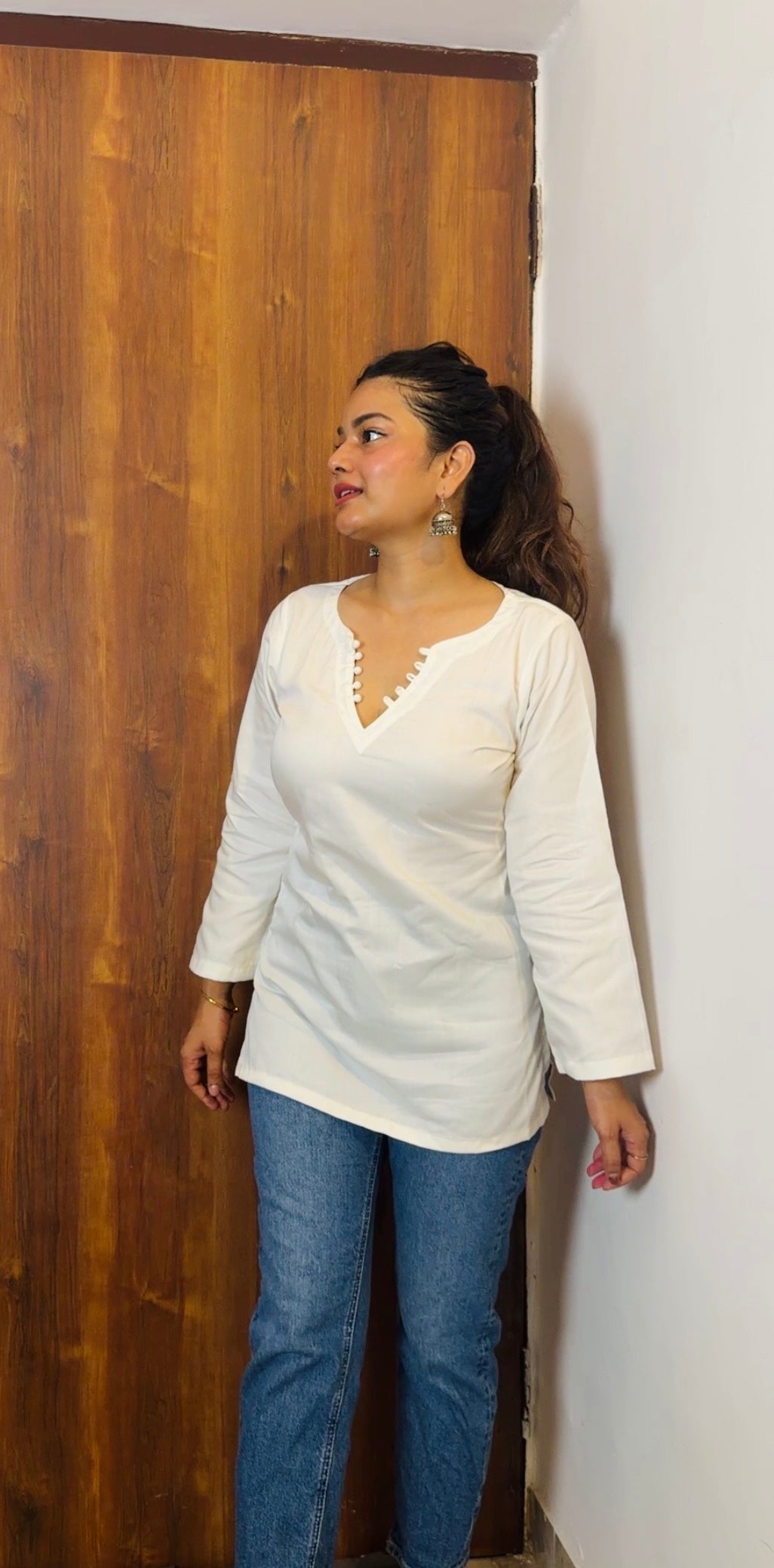 Reena Glace Cotton Short Kurti