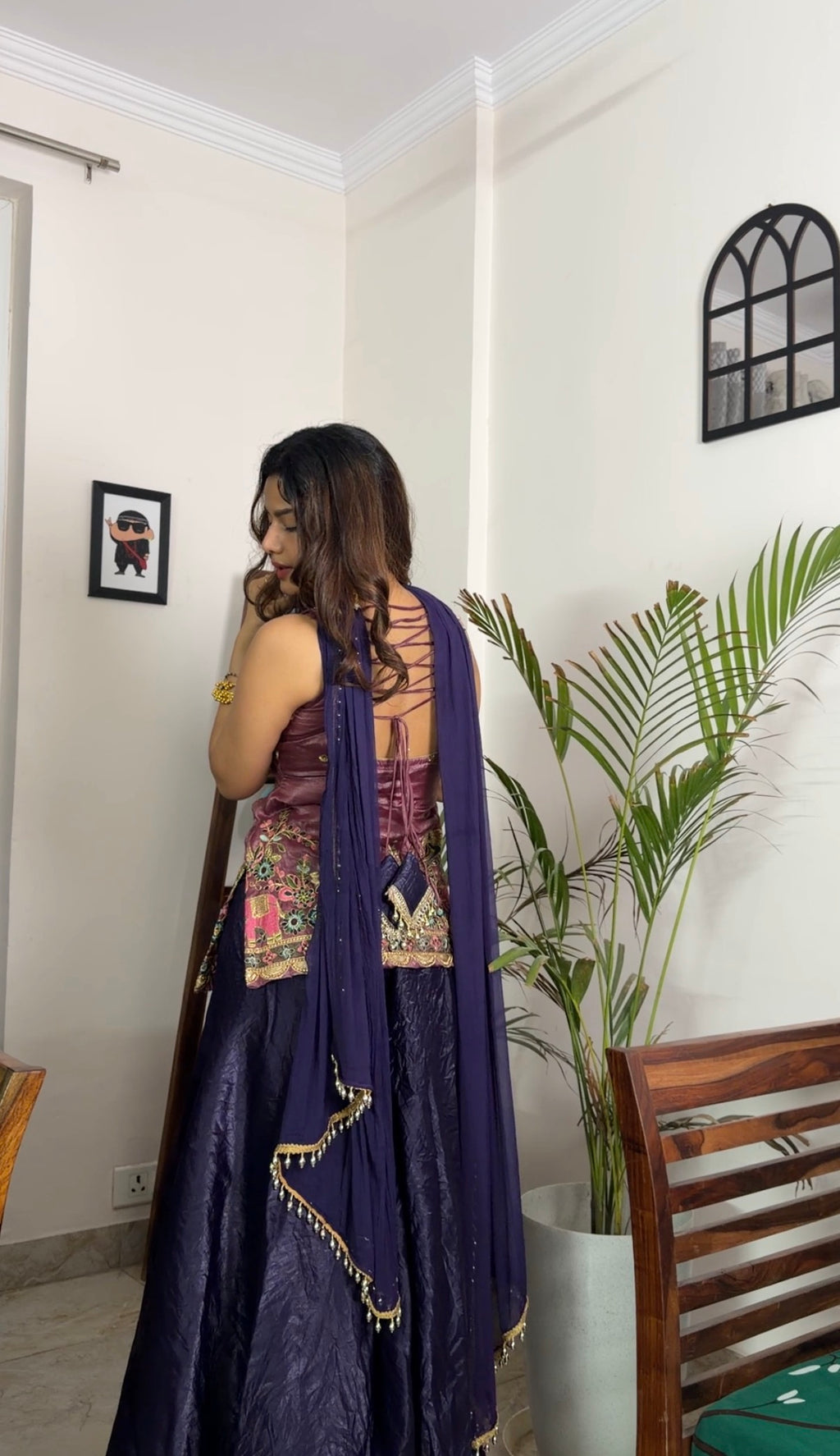 Maira Embroidered Silk Crush Suit Set