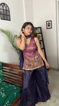 Maira Embroidered Silk Crush Suit Set
