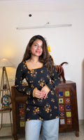 Black Sunflower Short Kurti