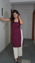 Wine Chicken Work Kurti Set (Kurti & Pant)